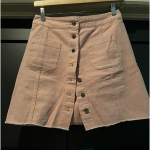 Baby pink denim skirt